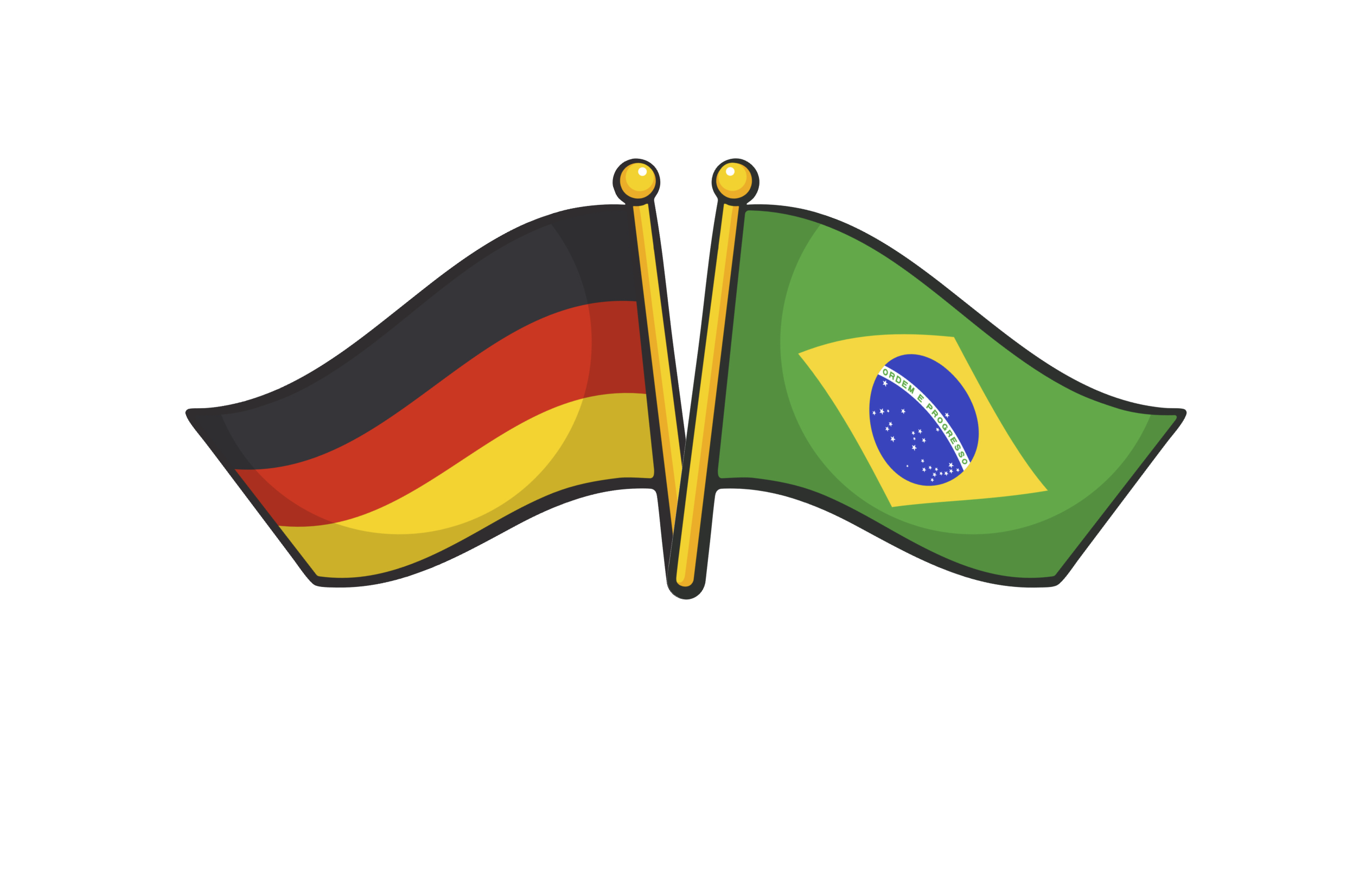 Bandeiras do Brasil e da Alemanha